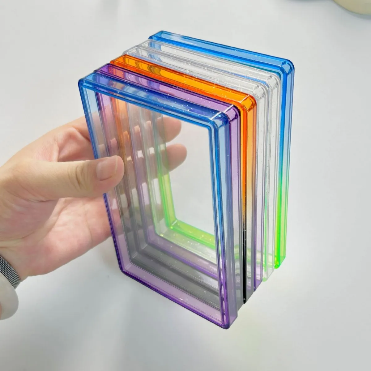 Graded Card Display - 6개 세트, 반짝이는 TPU 소재의 카드