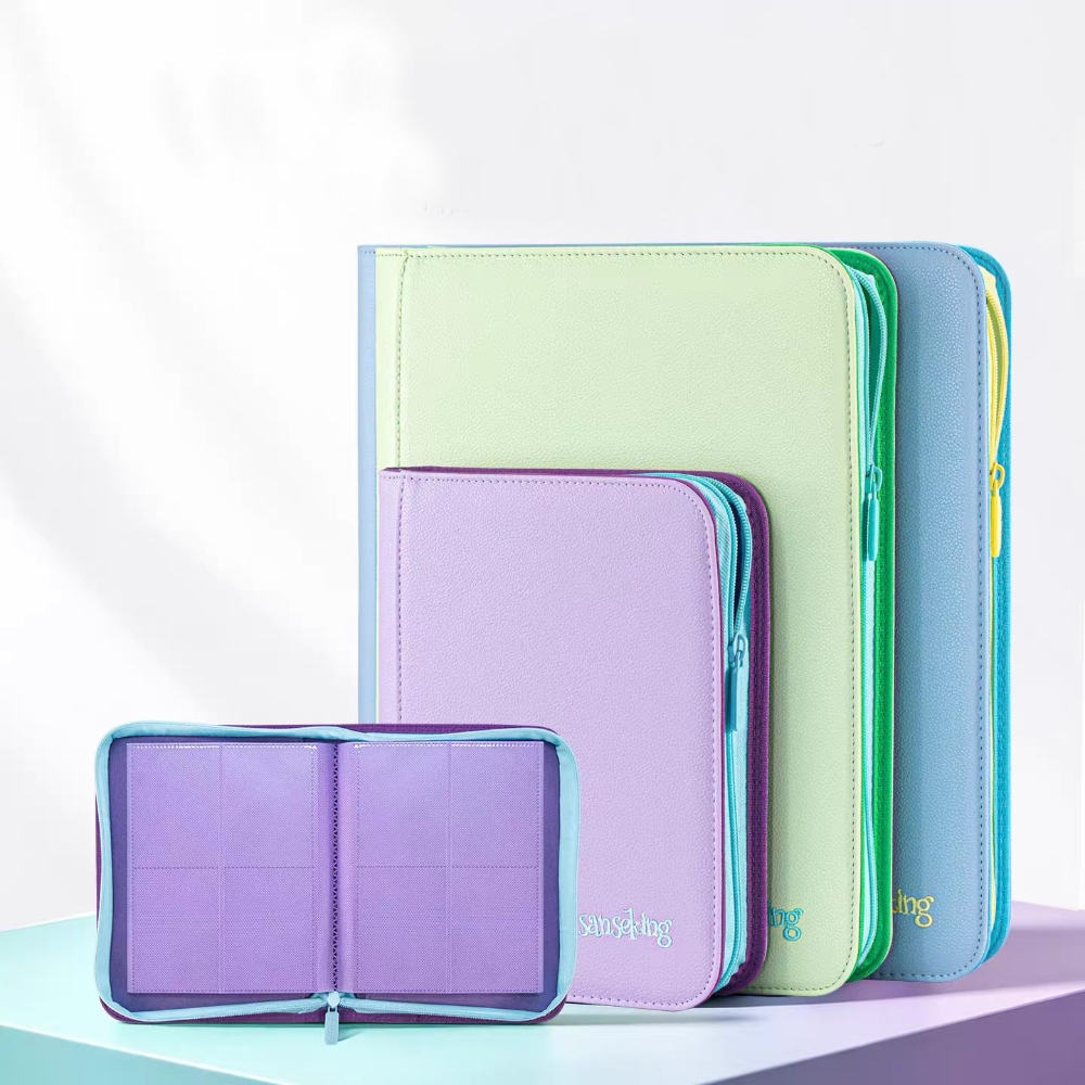 Pokemon Binder Card - 산세킹 PU 가죽 지퍼형 카드 보관함,
