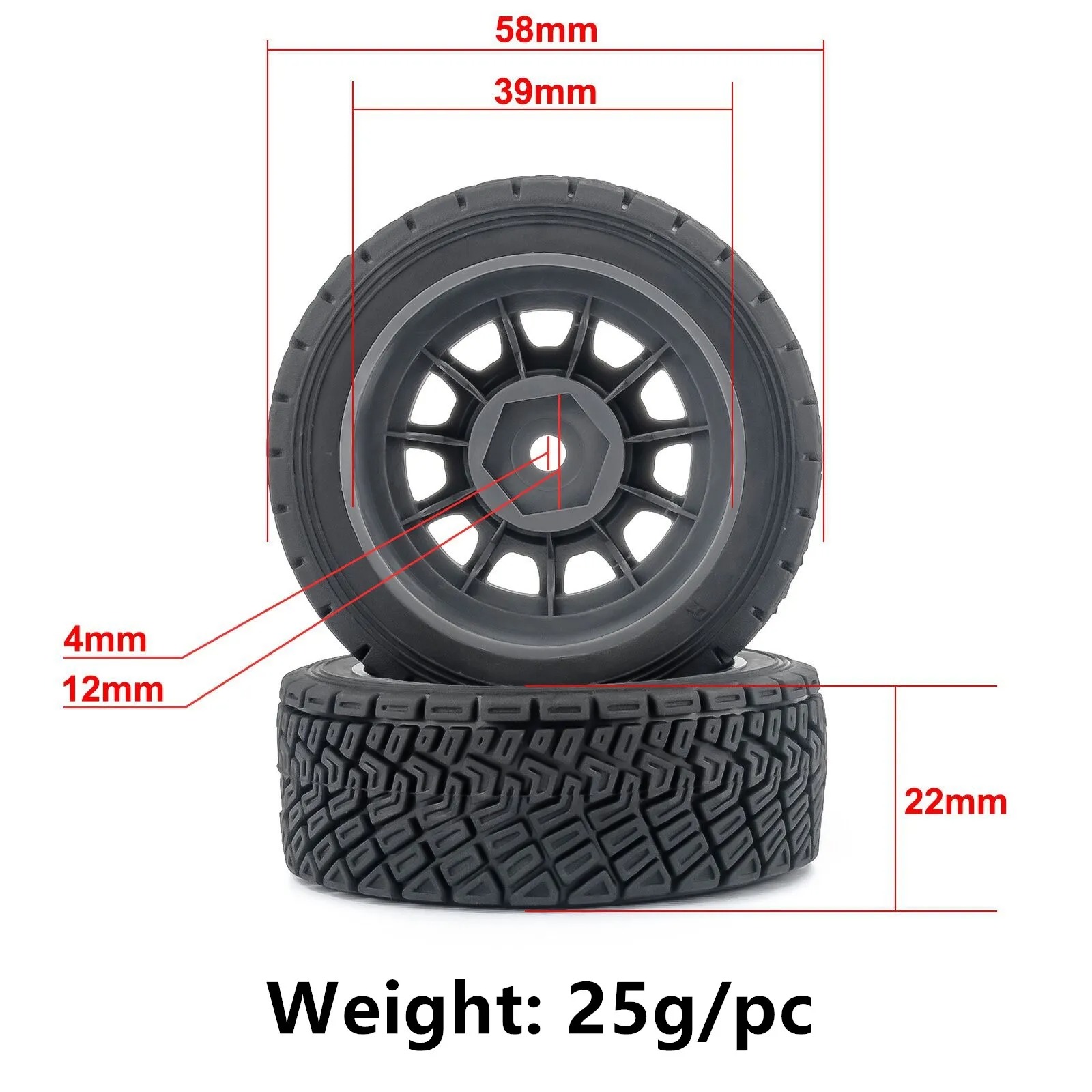1/14 스케일 RC WRC 랠리용 타이어 4개 세트, - Tamiya Model Rc Car 리뷰 및 가격