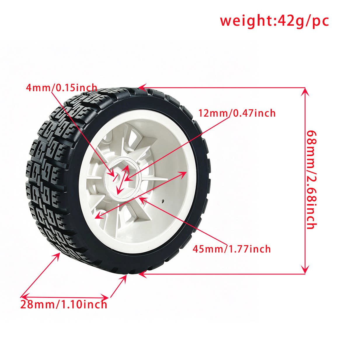 1/10 RC 랠리카용 68mm 자갈길용 휠 타이어 세 - Tamiya Model Rc Car 리뷰 및 가격
